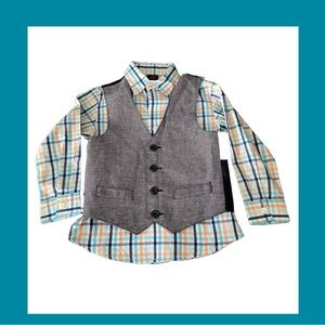 Dockers Boys Dress Shirt & Vest 3T